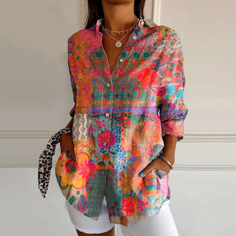 Women's Blouse Multicolor Size S-5XL Cotton Long Sleeve Plus Size Summer Tops-2