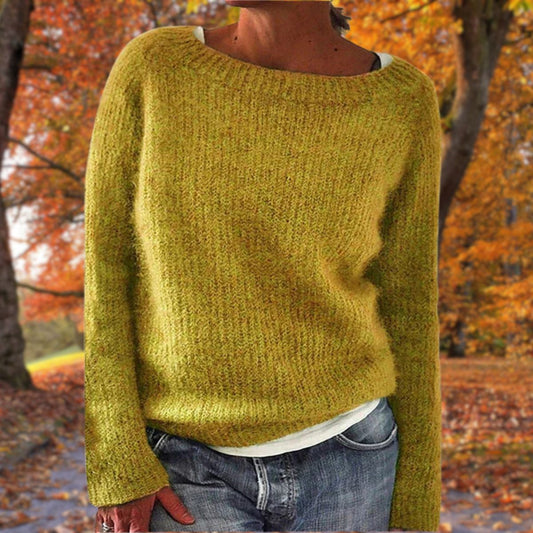 Stickad Tröja Dam - Mysig Ribbad Design För Stil Och Komfort-1