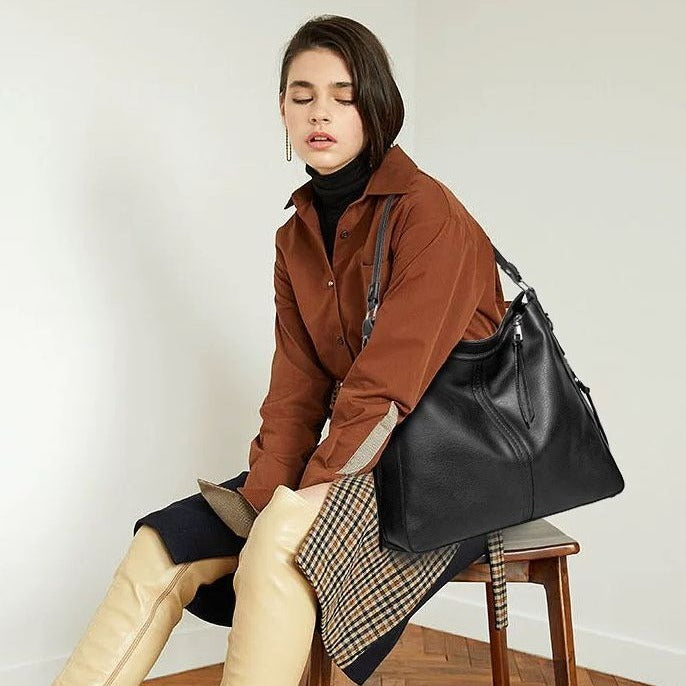 Karin | Elegant Läderhandväska Dam – Rymlig Design Med Flera Fack 3