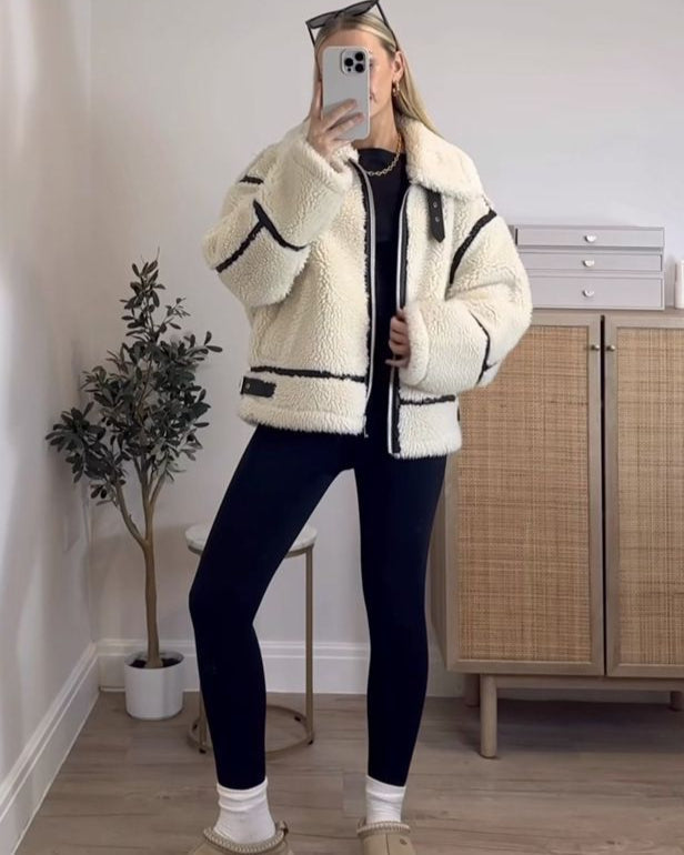 Taryn | Trendig Vinterjacka Dam – Mjuk Teddy för Värme och Stil 14