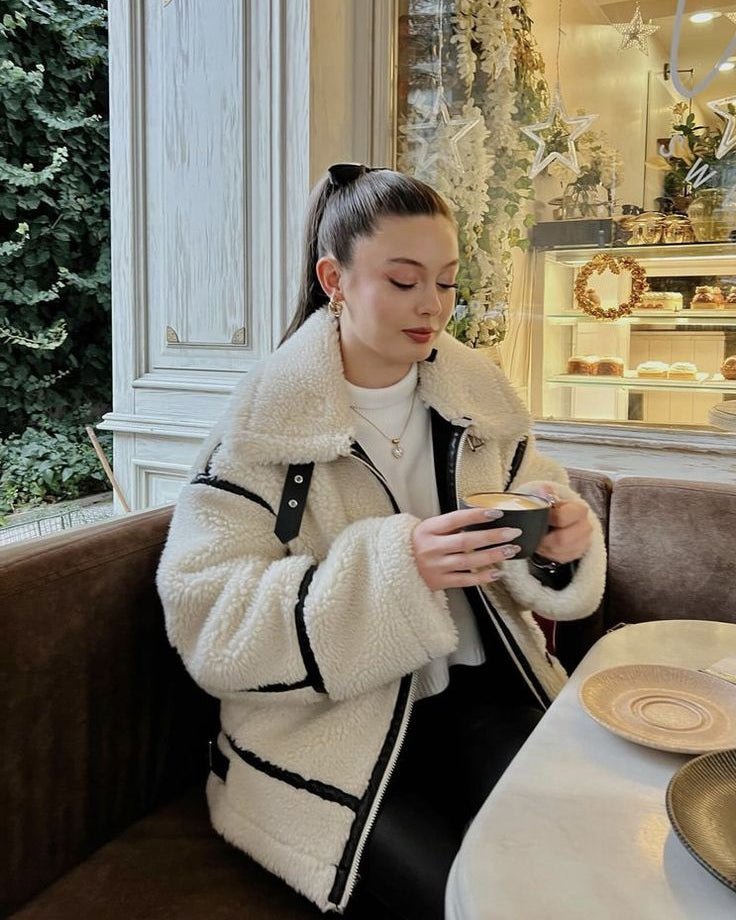 Taryn | Trendig Vinterjacka Dam – Mjuk Teddy för Värme och Stil 6