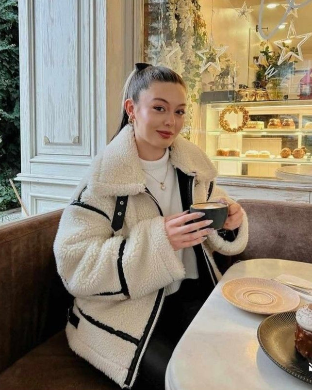 Taryn | Trendig Vinterjacka Dam – Mjuk Teddy för Värme och Stil 1