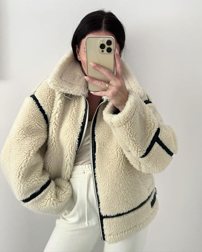 Taryn | Trendig Vinterjacka Dam – Mjuk Teddy för Värme och Stil 7