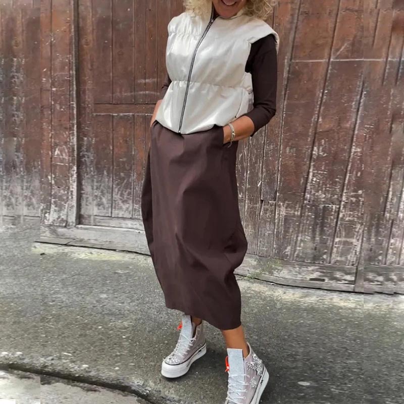 Annette | Elegant Sommarklänning Dam Med Fickor För Alla Tillfällen-4