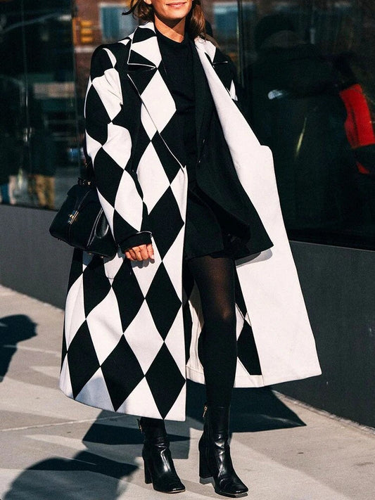 Eleanor | Elegant Wool Blend Long Sleeve Coat