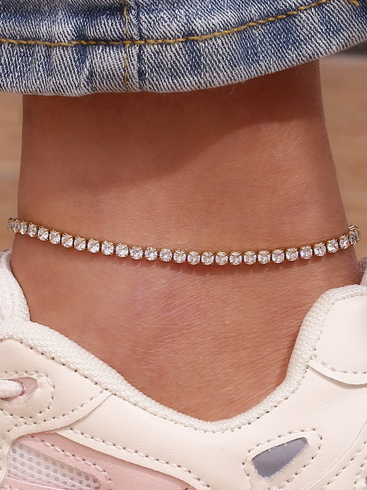 Ysadora | Elegant Zirconium Gold Anklet – För Glamour och Stil 1