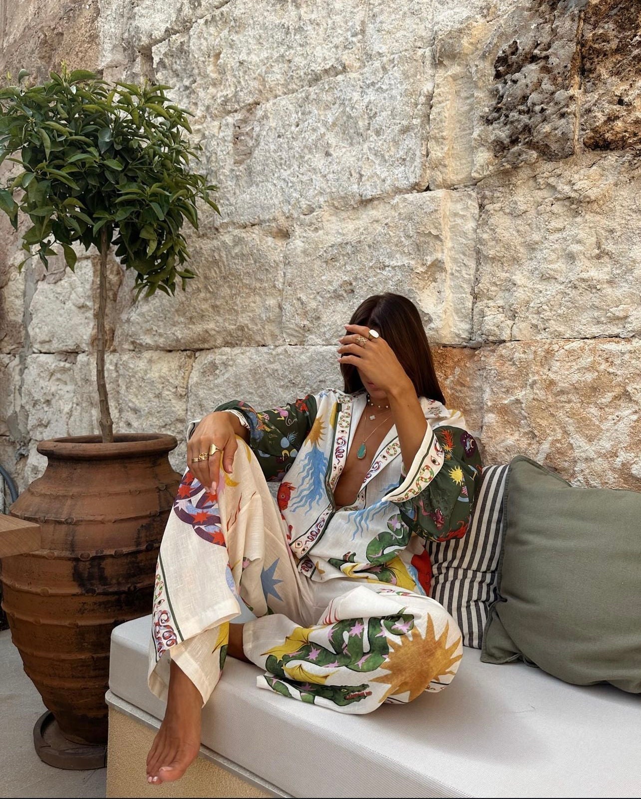 Colaris | Bohemisk Lyx Tvådelat Set Dam – Unika Tryck 2