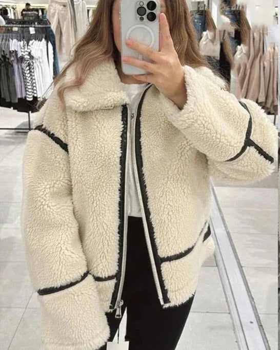 Taryn | Trendig Vinterjacka Dam – Mjuk Teddy för Värme och Stil 9