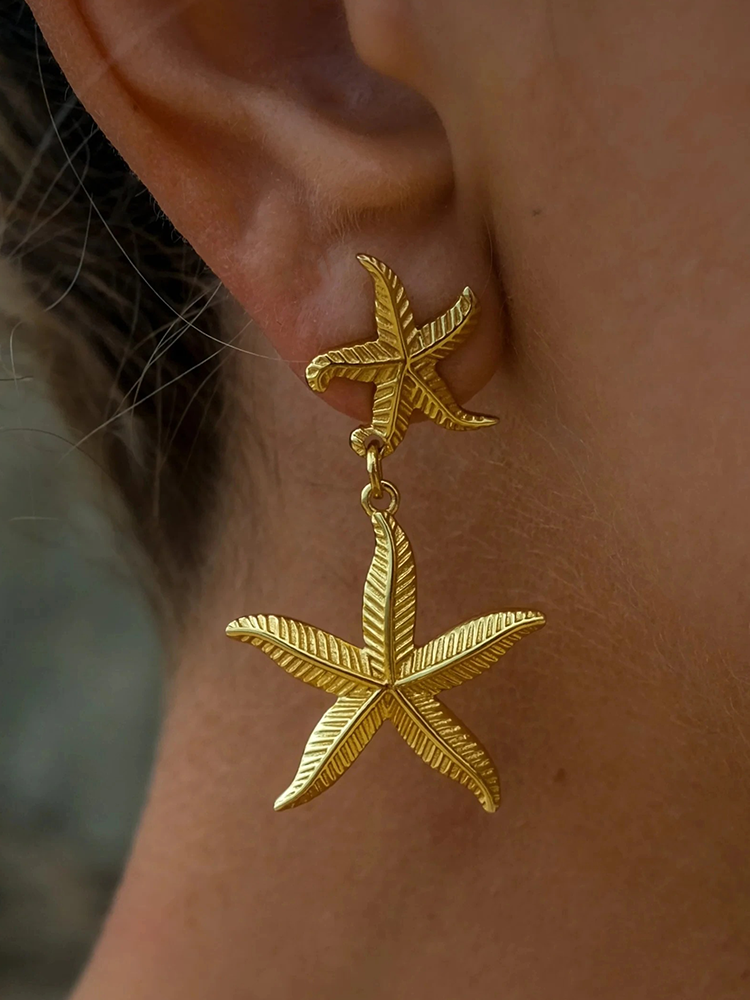 Yrina | Eleganta Guldörhängen – Havsinspirerad Stjärndesign 2