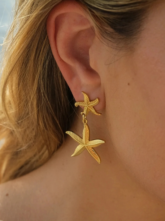 Yrina | Eleganta Guldörhängen – Havsinspirerad Stjärndesign 1