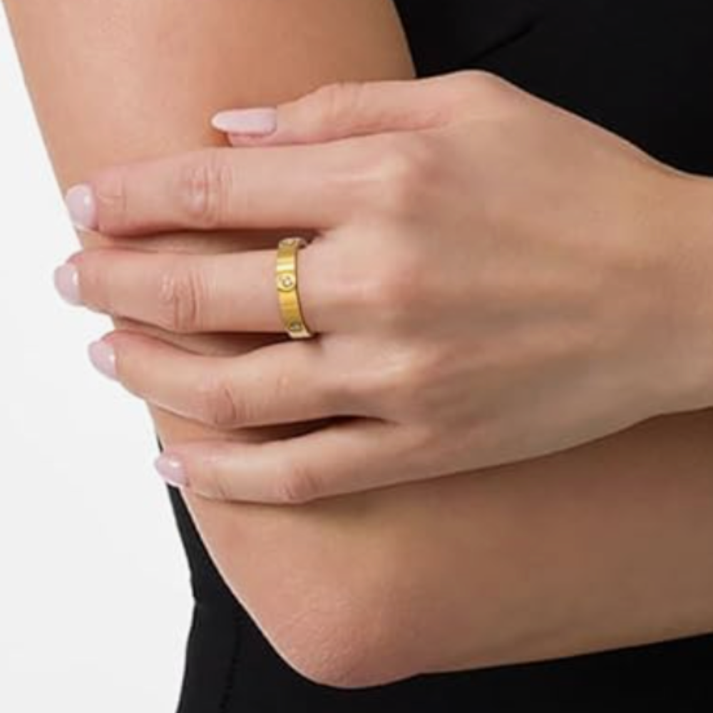 Love Ring - Elegant 18k Gold Finish, Quality 925 Sterling Silver-2