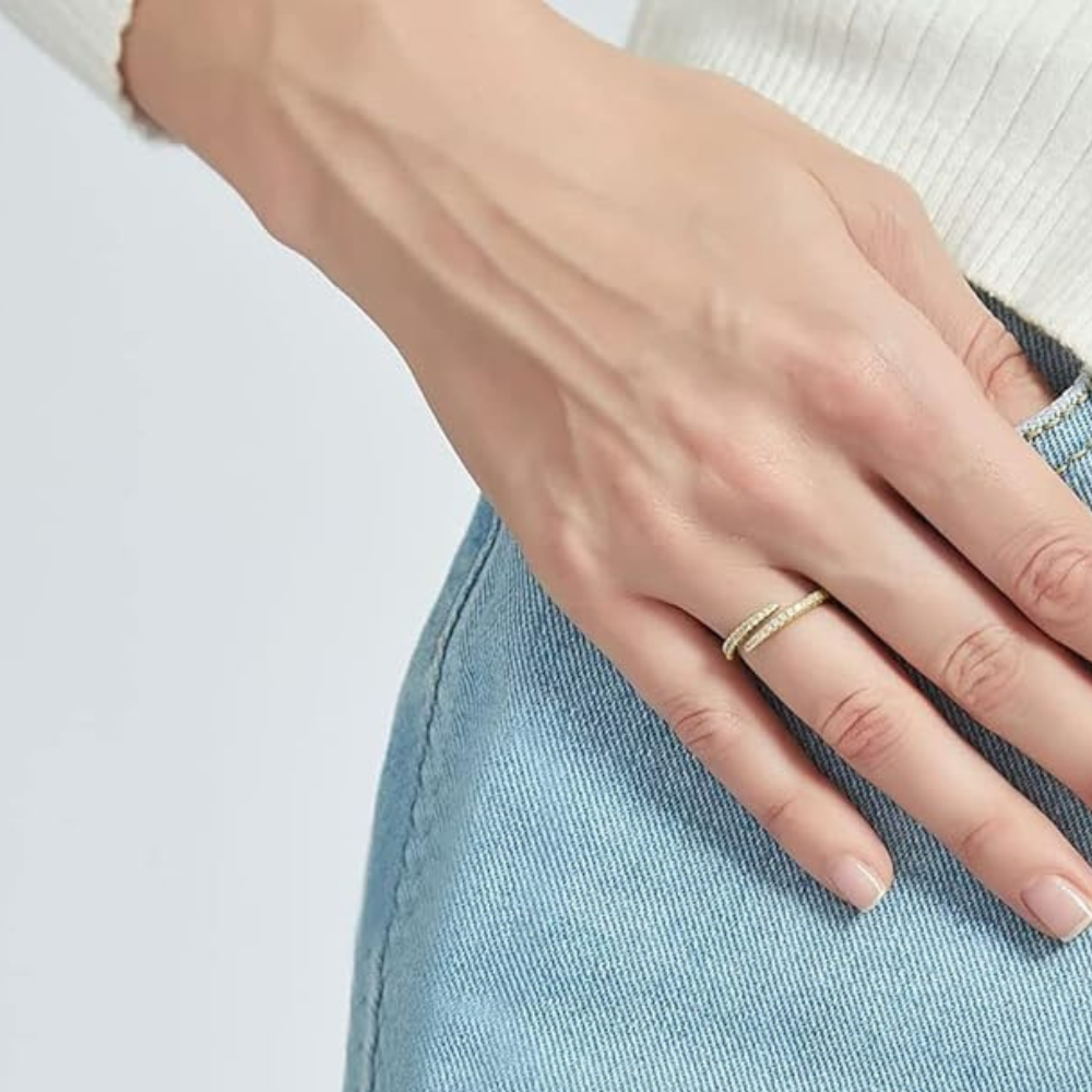 Variant image for Liana Ring - Elegant 18k Gold Plated Sterling Silver Design-2