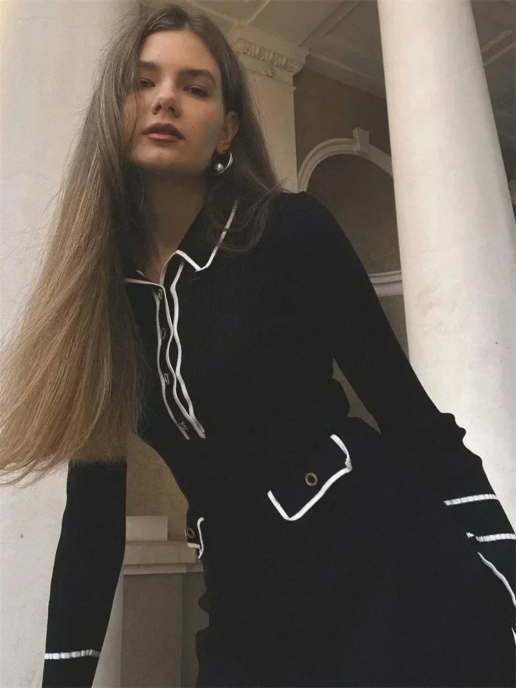 Garuela | Elegant Ruffled Stickad Klänning Dam – Perfekt För Fest Och Vardag 8