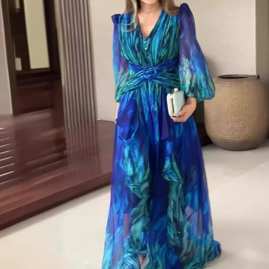 Krossad Aftonklänning | Elegant Lång Klänning – Perfekt För Bröllop och Speciella Tillfällen 1