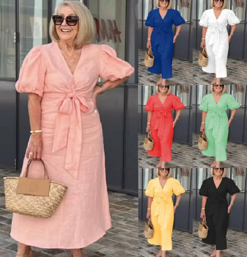 Esther | Vit Klänning Dam – V-Ringning Med Eleganta Spetsdetaljer 1