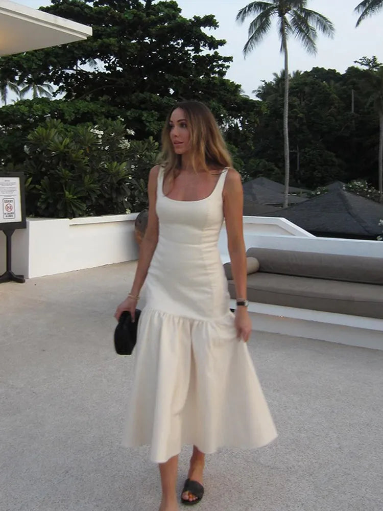 Tilda | Modern Sommarklänning – Veckad Lapptäcksdesign U-Ringning 3