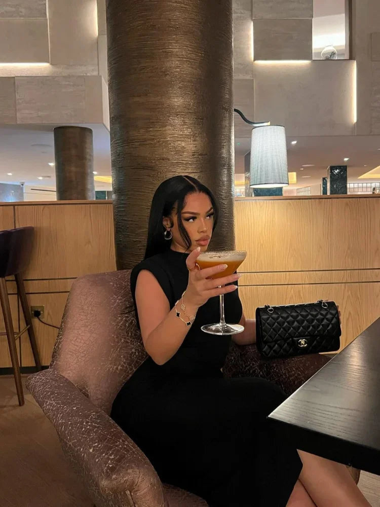 Hesper | Elegant Svart Maxiklänning Dam – Hög Midja för Tidlös Stil 5