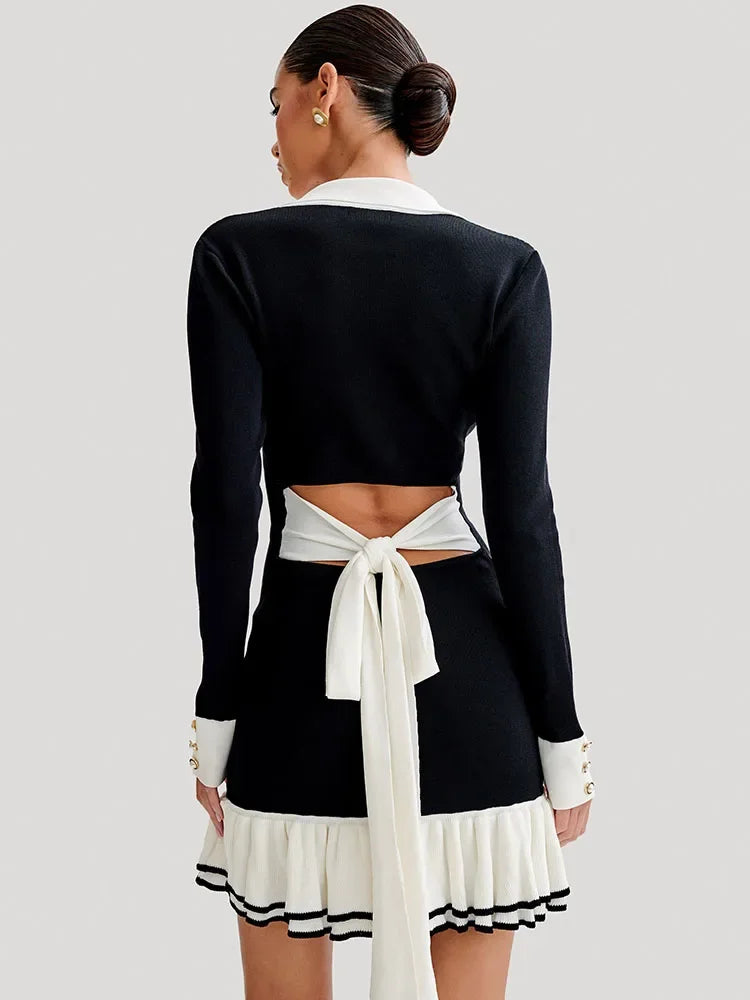 Giselle | Elegant Rufsad Bågstickad Miniklänning – För Alla Tillfällen 4