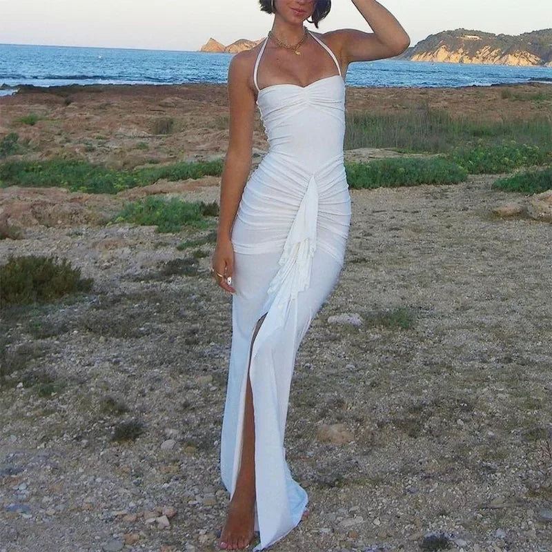 Hestia | Elegant Långklänning Dam – Halterhalsdesign För Speciella Tillfällen 3