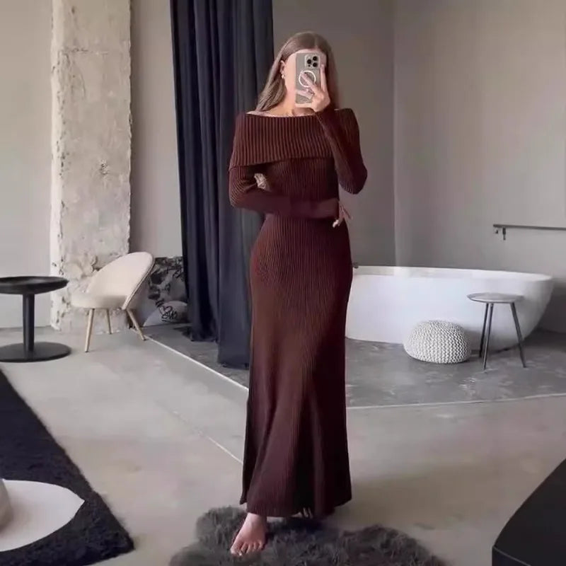 Julienne | Elegant En-Axel Maxiklänning Dam – Tidlös Stil 10