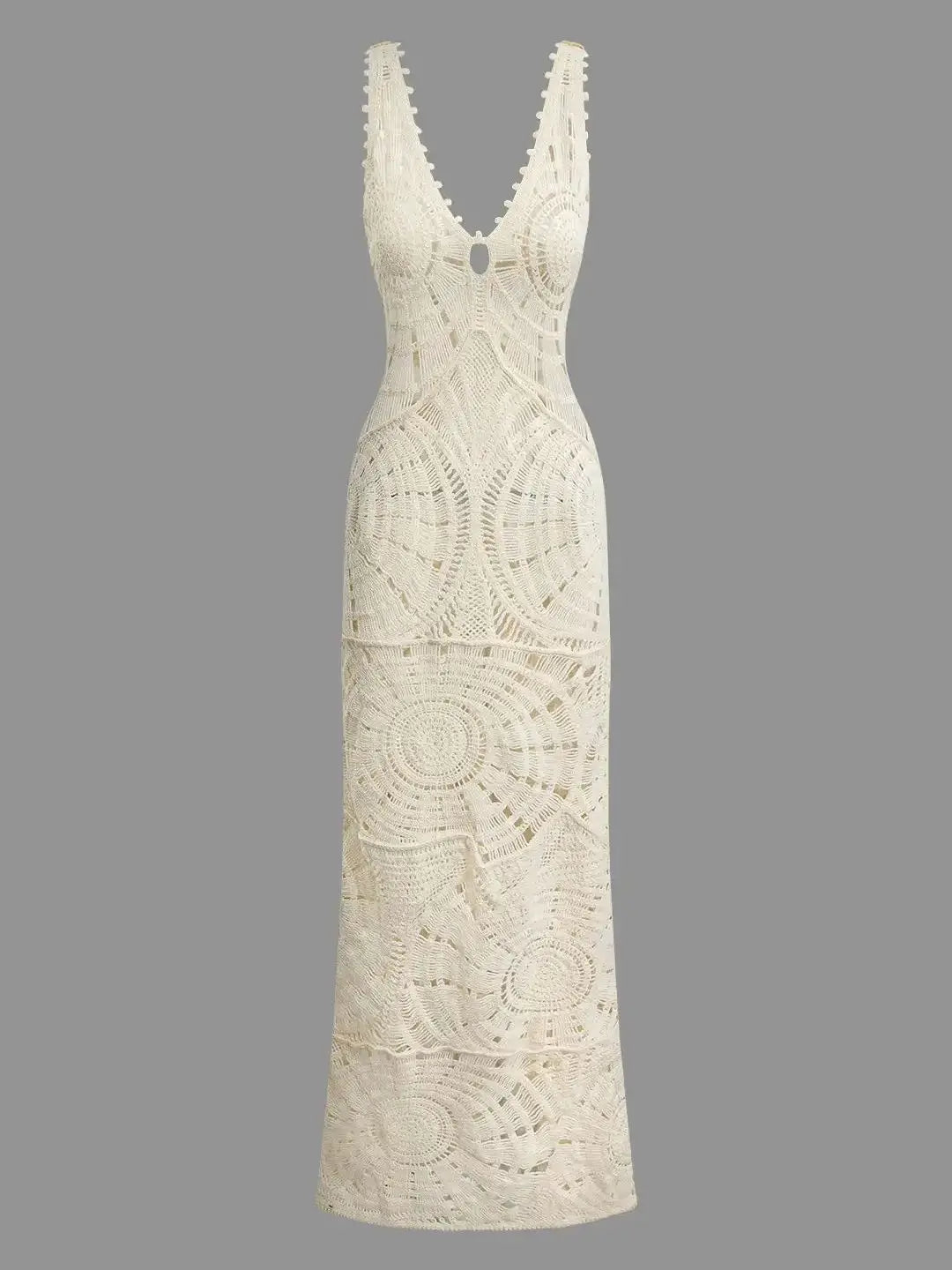 Vera | Elegant V-ringning Maxiklänning Dam – Mjukt Stickat Tyg 8