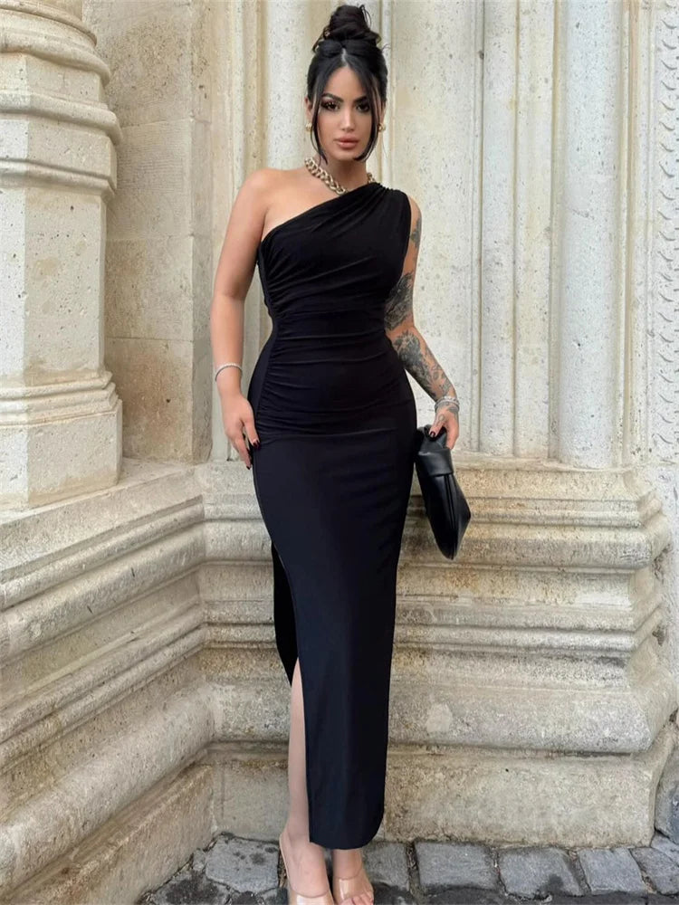 Glynna | Elegant En-Axel Asymmetrisk Bodycon Klänning Dam – För Varje Tillfälle 7