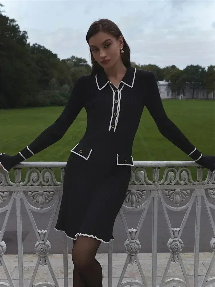 Garuela | Elegant Ruffled Stickad Klänning Dam – Perfekt För Fest Och Vardag 7