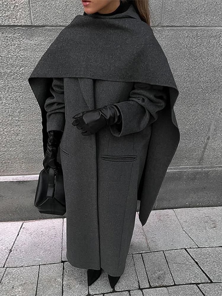 Raquel | Tidlös Grå Kappa – Retro Design För Eleganta Tillfällen 1