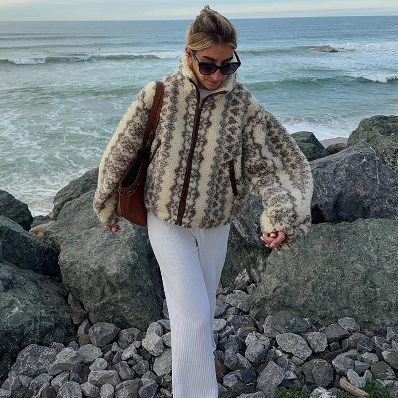 Carmine | Dam Vinterjacka – Mysig Faux Lammblandning För Stil Och Komfort 1