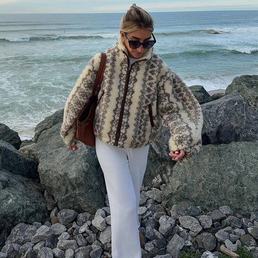 Carmine | Dam Vinterjacka – Mysig Faux Lammblandning För Stil Och Komfort 1