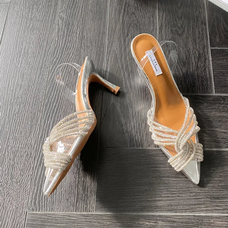 Monica | Eleganta Högklackade Sandaler – Kristalldesign för Stil och Komfort 5
