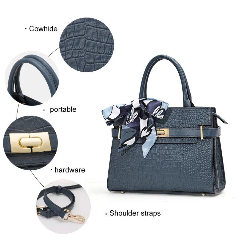 Ottilie | Elegant Handväska Dam – Läder Med Krokodilmönster 5