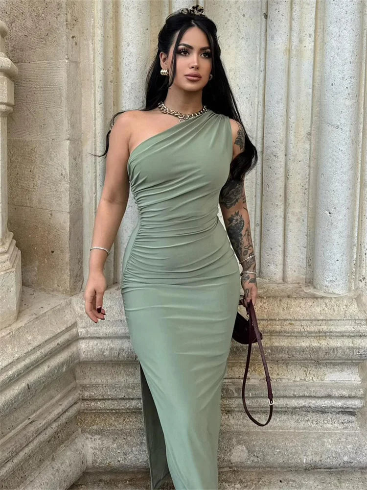 Glynna | Elegant En-Axel Asymmetrisk Bodycon Klänning Dam – För Varje Tillfälle 1