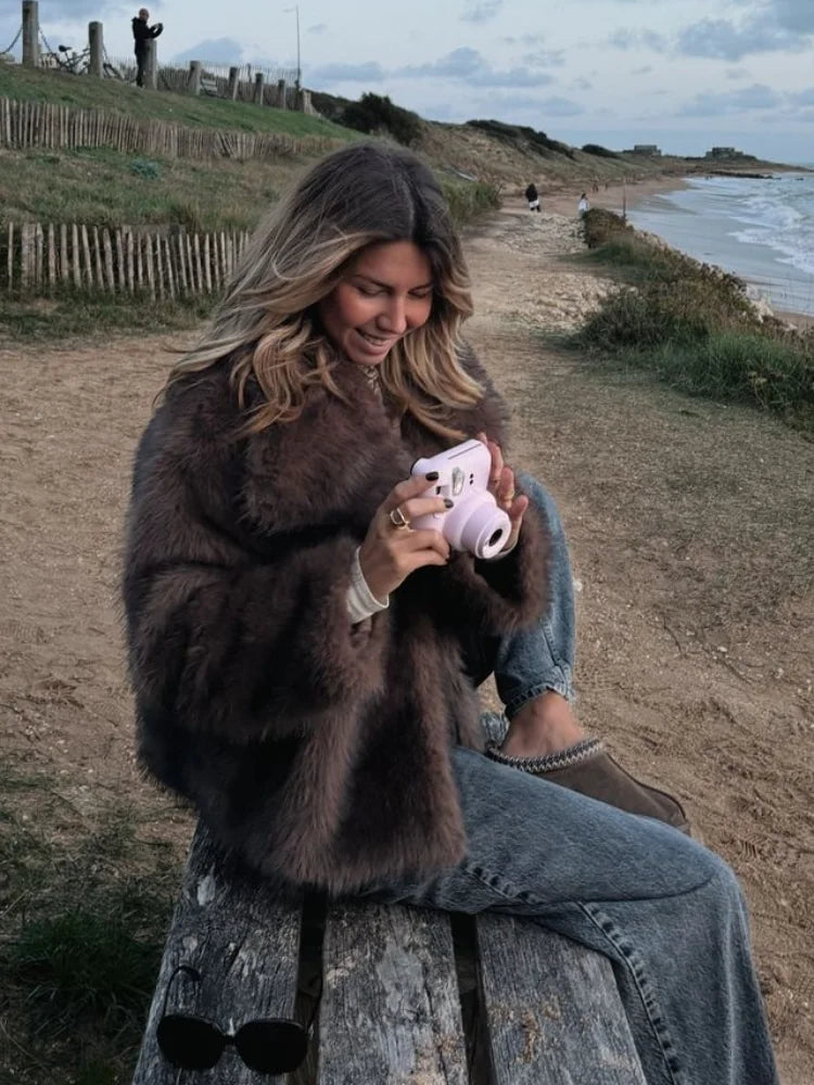 Alphaba | Tjock Vinterjacka Dam – Faux Päls För Stil Och Komfort 8