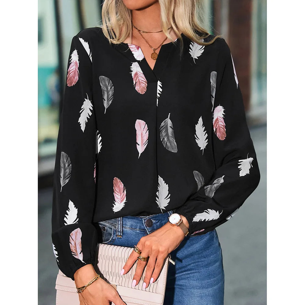 Variant image for Women's Blouse White Size M Polyester Long Sleeve-19