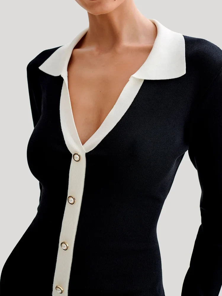 Giselle | Elegant Rufsad Bågstickad Miniklänning – För Alla Tillfällen 3