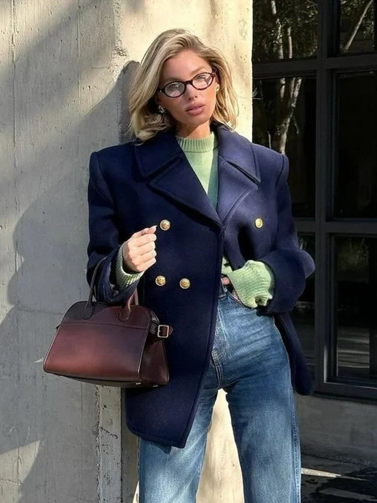 Dominica | Elegant Ullblandning Lapelrock – Värme och Stil på Kalla Dagar 1