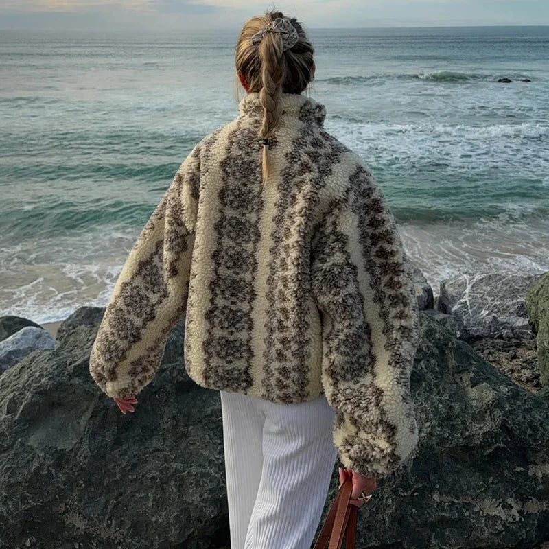 Carmine | Dam Vinterjacka – Mysig Faux Lammblandning För Stil Och Komfort 3