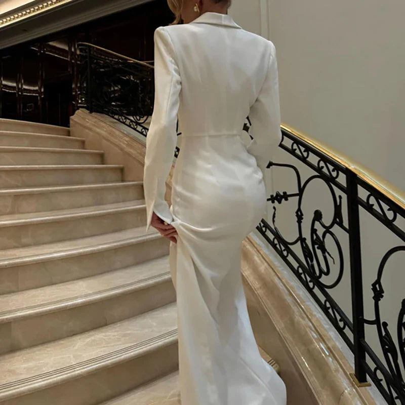 Kendra | Elegant Maxi Klänning Dam – Djärv Sidoslits För Speciella Tillfällen 5