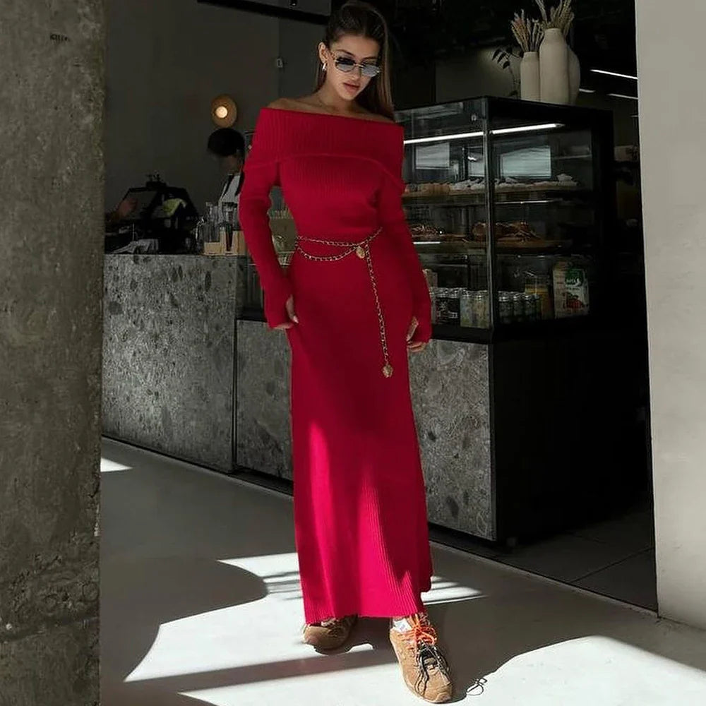 Julienne | Elegant En-Axel Maxiklänning Dam – Tidlös Stil 3