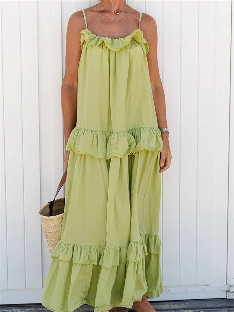 Vita | Lätt Sommarklänning Dam Med Öppen Rygg För Stil Och Komfort-4