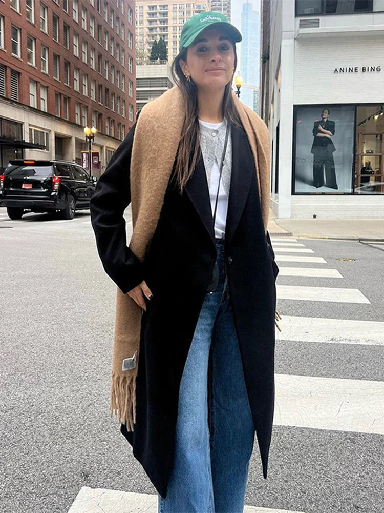 Ravena | Elegant Lång Kappa Dam – Varm Ull För Alla Tillfällen 4