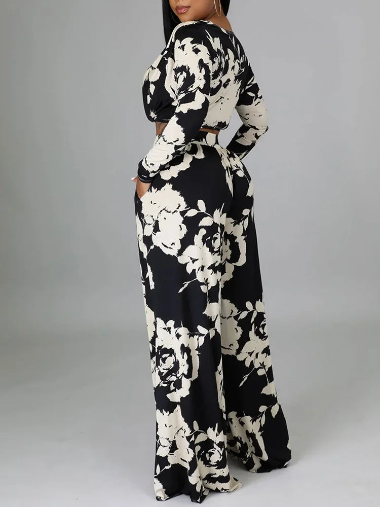 Janna | Elegant Tvådelad Uppsättning Med Djup V-CUT För Sommarens Fester-2