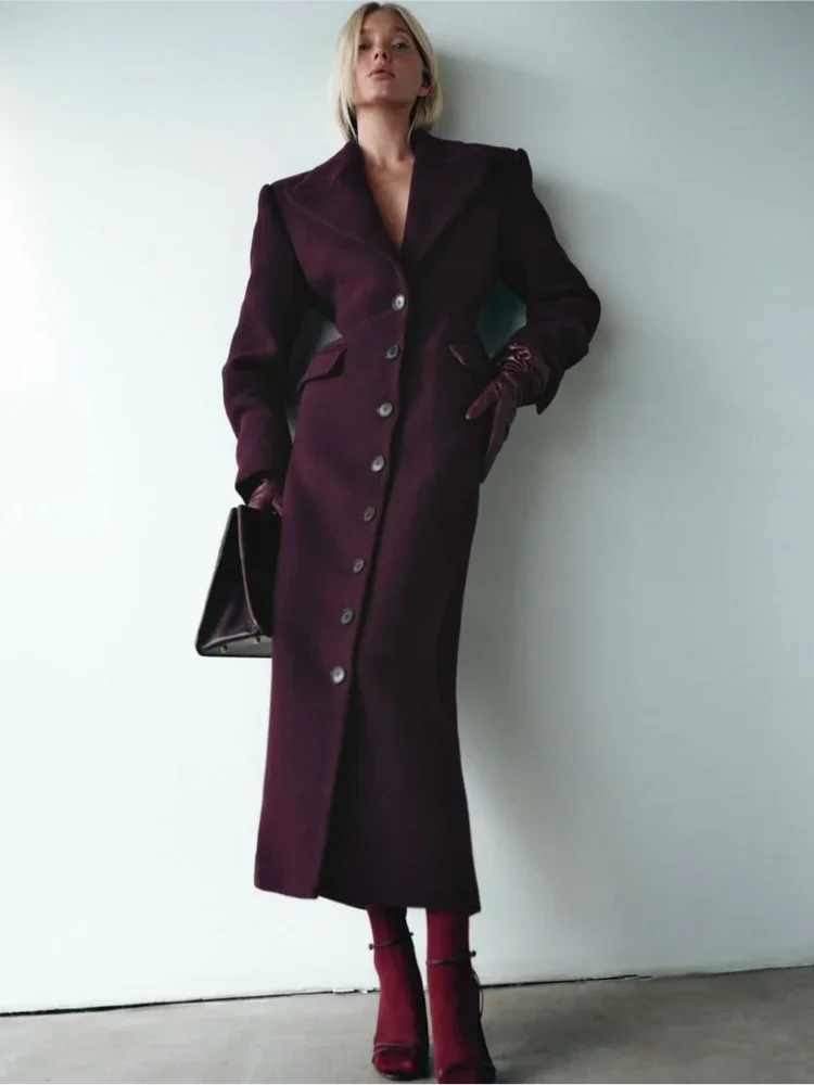 Ros | Elegant Lång Kappa Dam – Med Praktiska Klafffickor 4