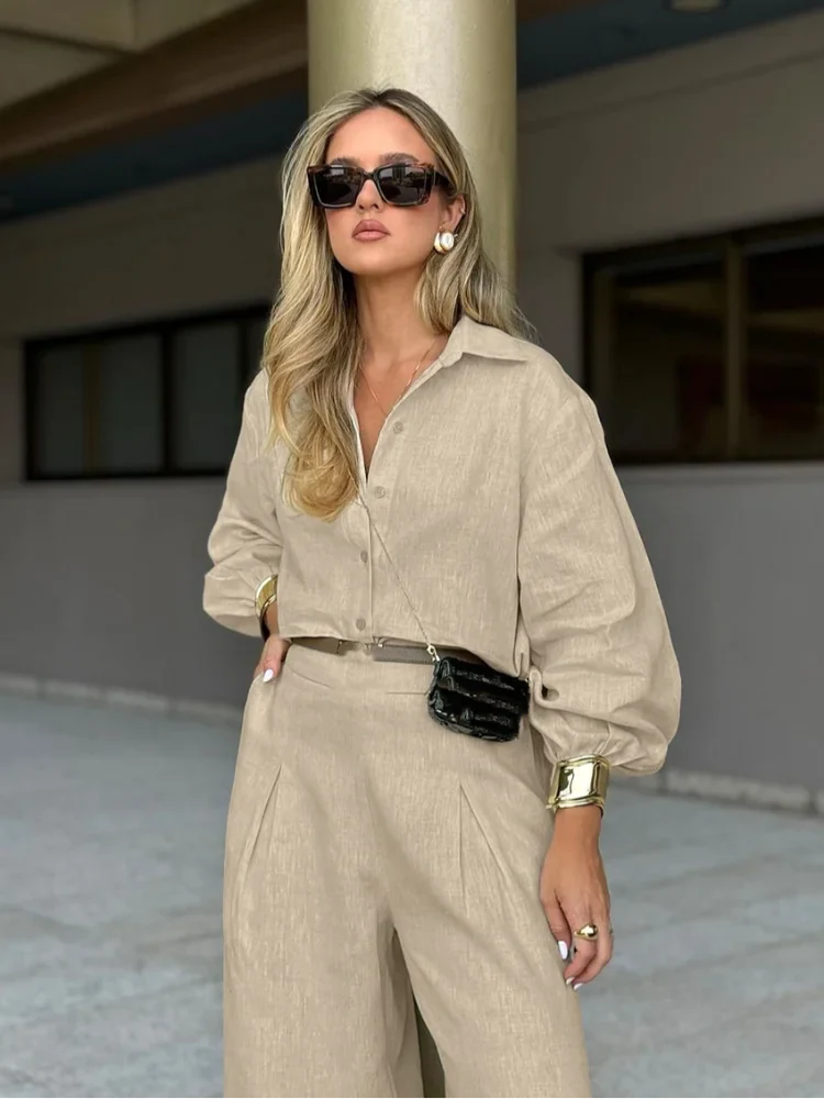 Elena | Elegant Linnekostym Herr – Kaki för Stil och Komfort 2