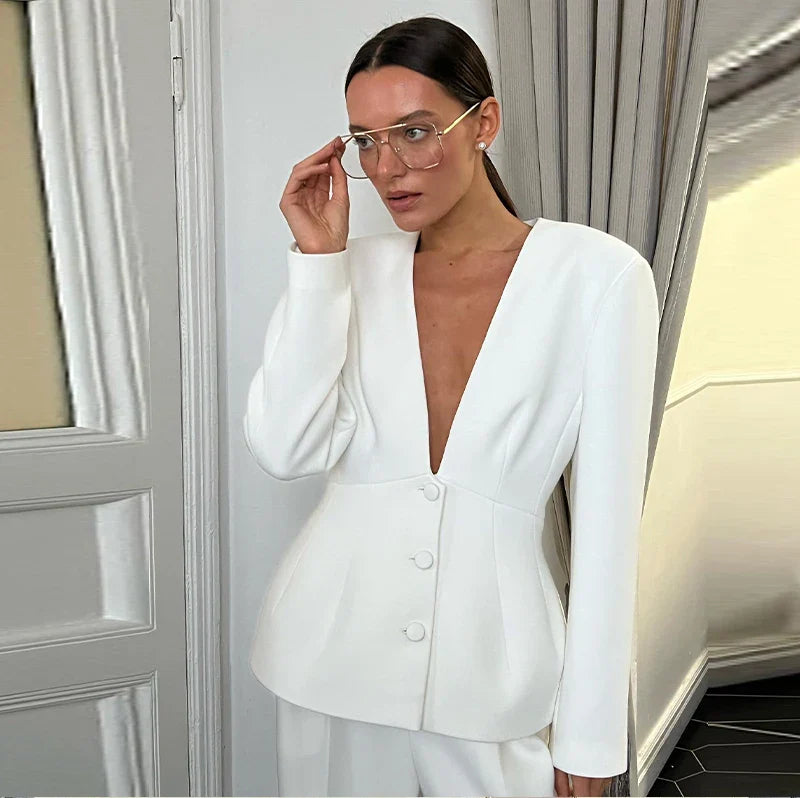 Graciela | Elegant Långärmad Uppsättning – Djup V-Ringning För Stil Och Komfort 8