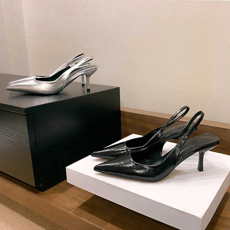 Delphine | Eleganta Spetsiga Sandaler – Klackad För Stil Och Komfort 6