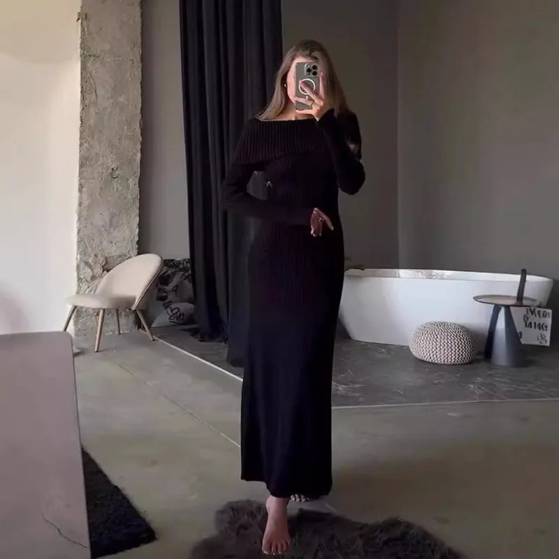 Julienne | Elegant En-Axel Maxiklänning Dam – Tidlös Stil 8