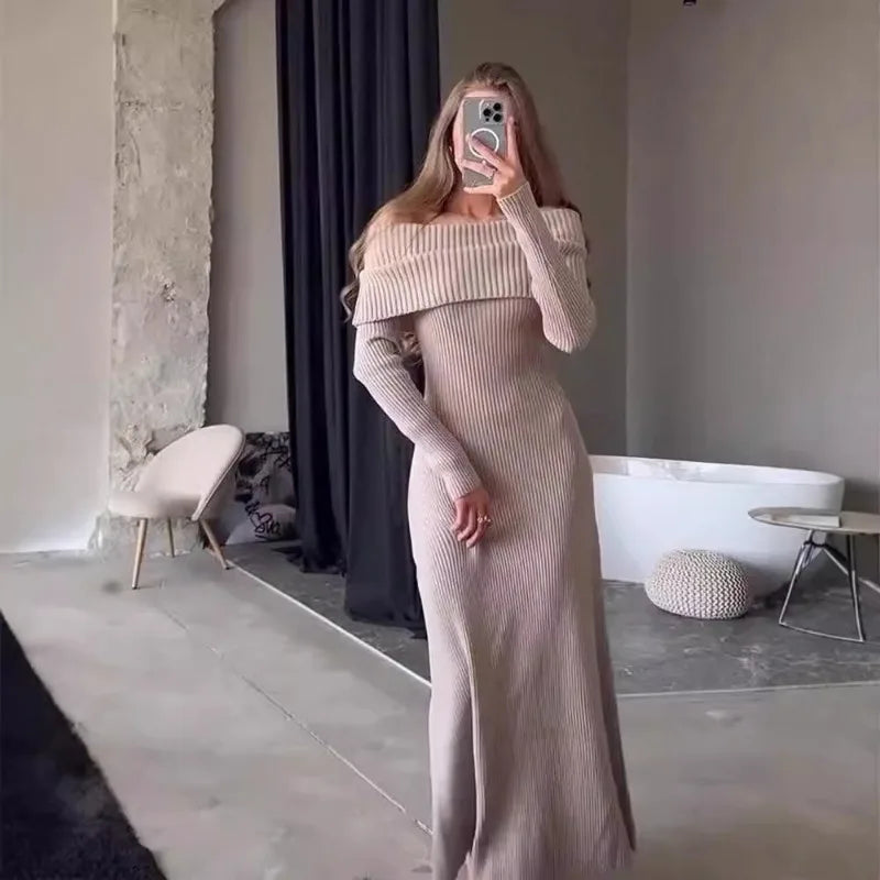 Julienne | Elegant En-Axel Maxiklänning Dam – Tidlös Stil 9