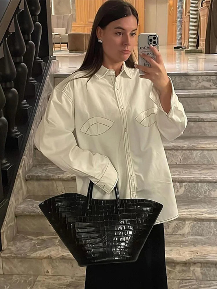 Daciana | Elegant Veckad Skjorta – Snörningsdetaljer För Stiliga Tillfällen 4